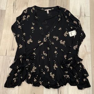 NWT Free People Floral Tunic Shirt, size XS.